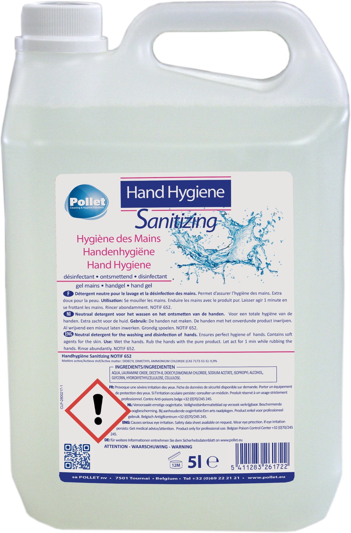 Handhygiene Sanitizing - Neutraler Handreiniger - 5 Liter